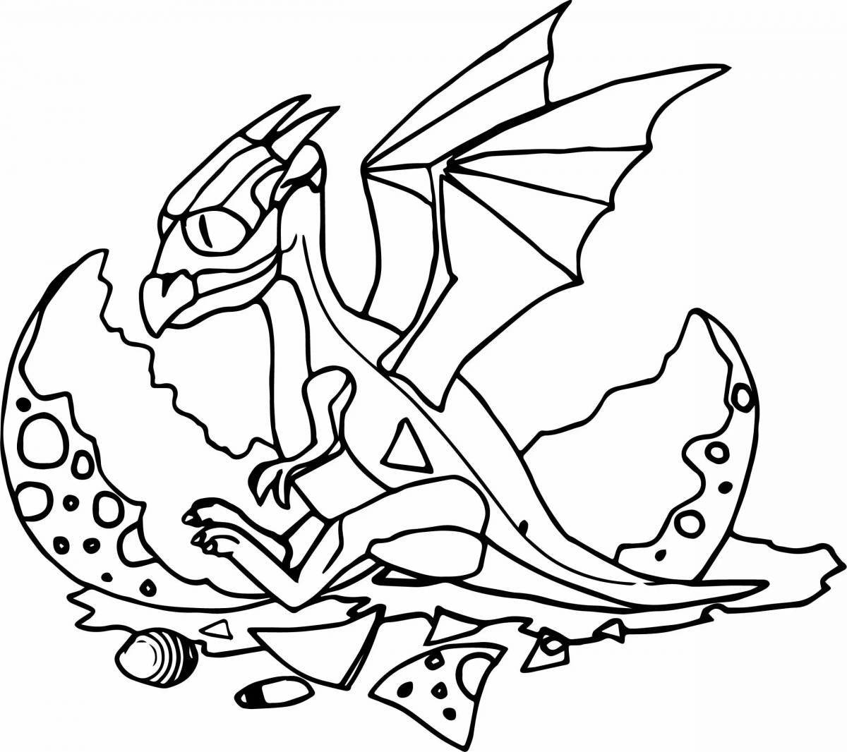 Royal magic dragon coloring page