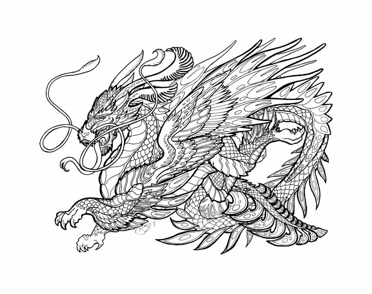 Great magical dragon coloring page