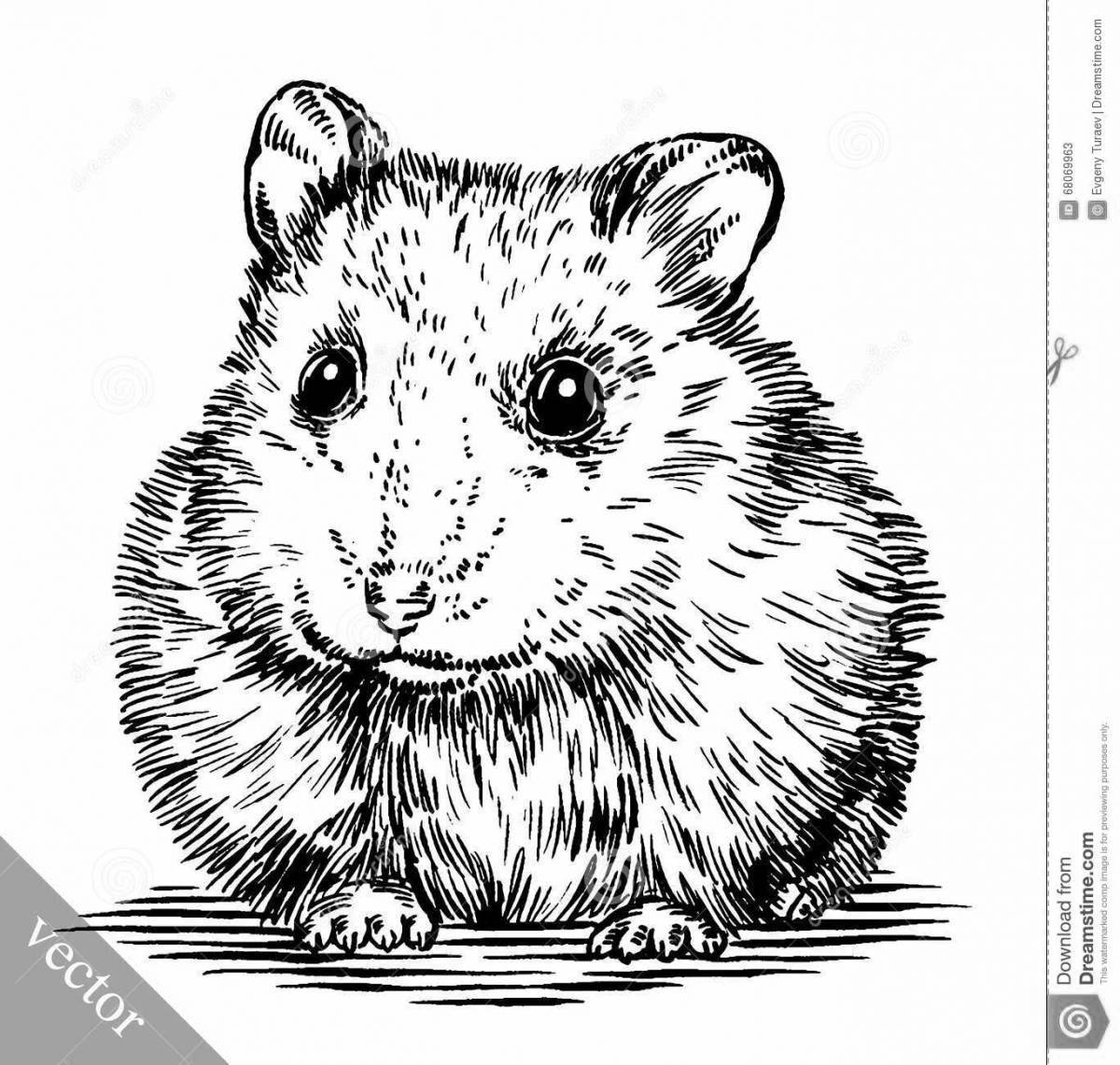 Coloring page charming Djungarian hamster