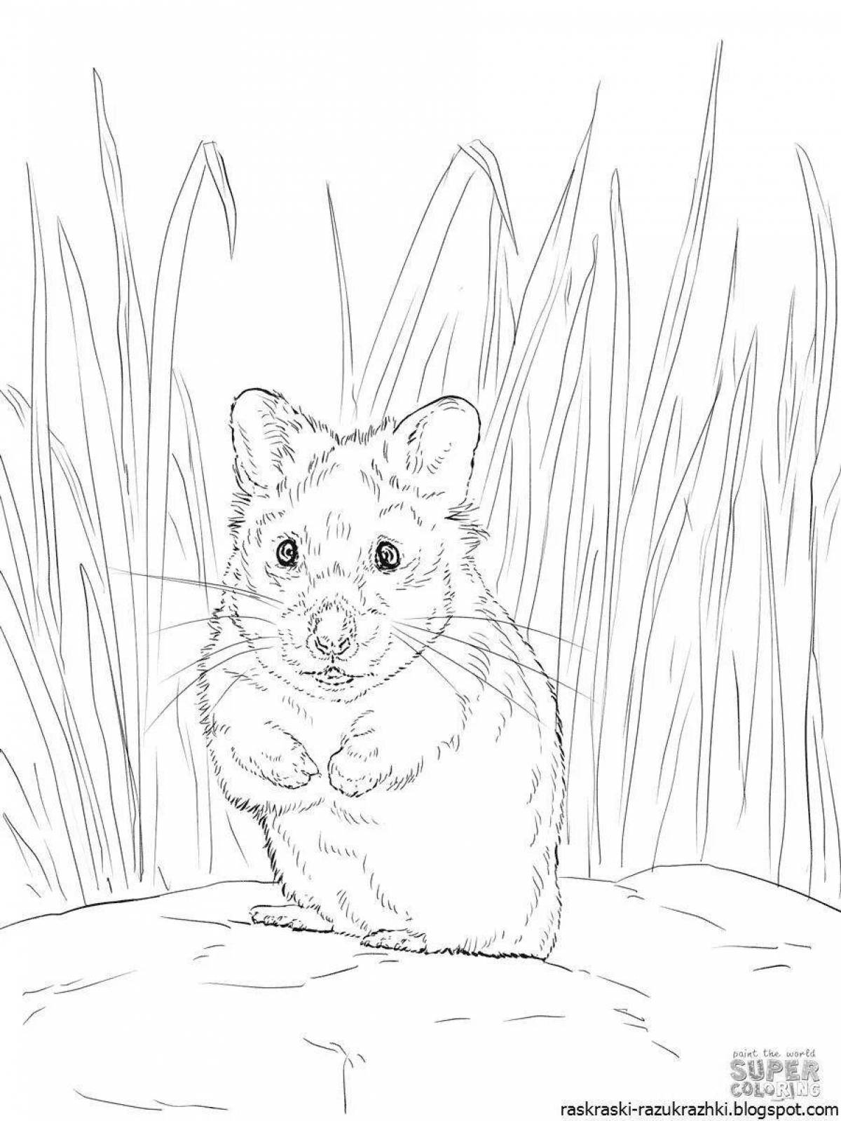 Wonderful Djungarian hamster coloring book