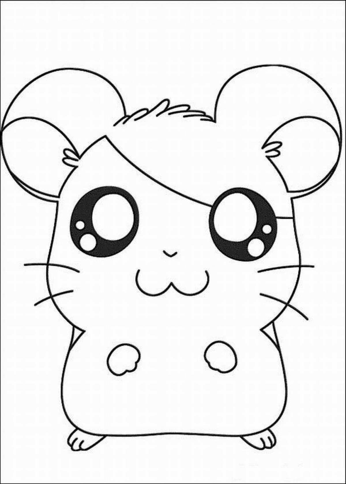 Coloring book bright Djungarian hamster