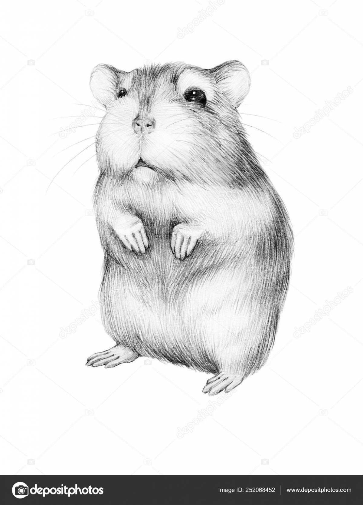 Animated coloring Djungarian hamster