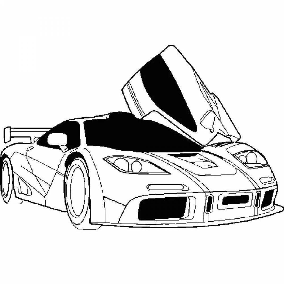 Exciting speed car coloring page