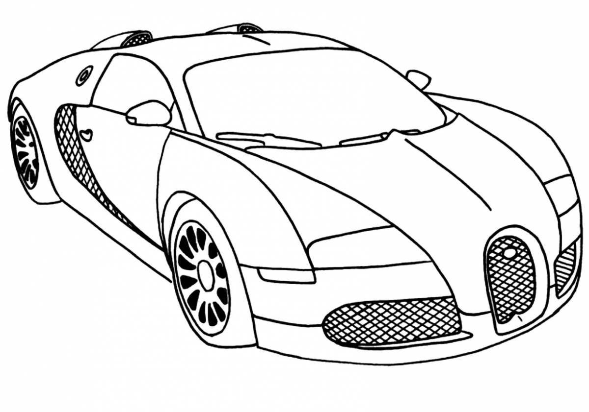 Coloring page bold speed car