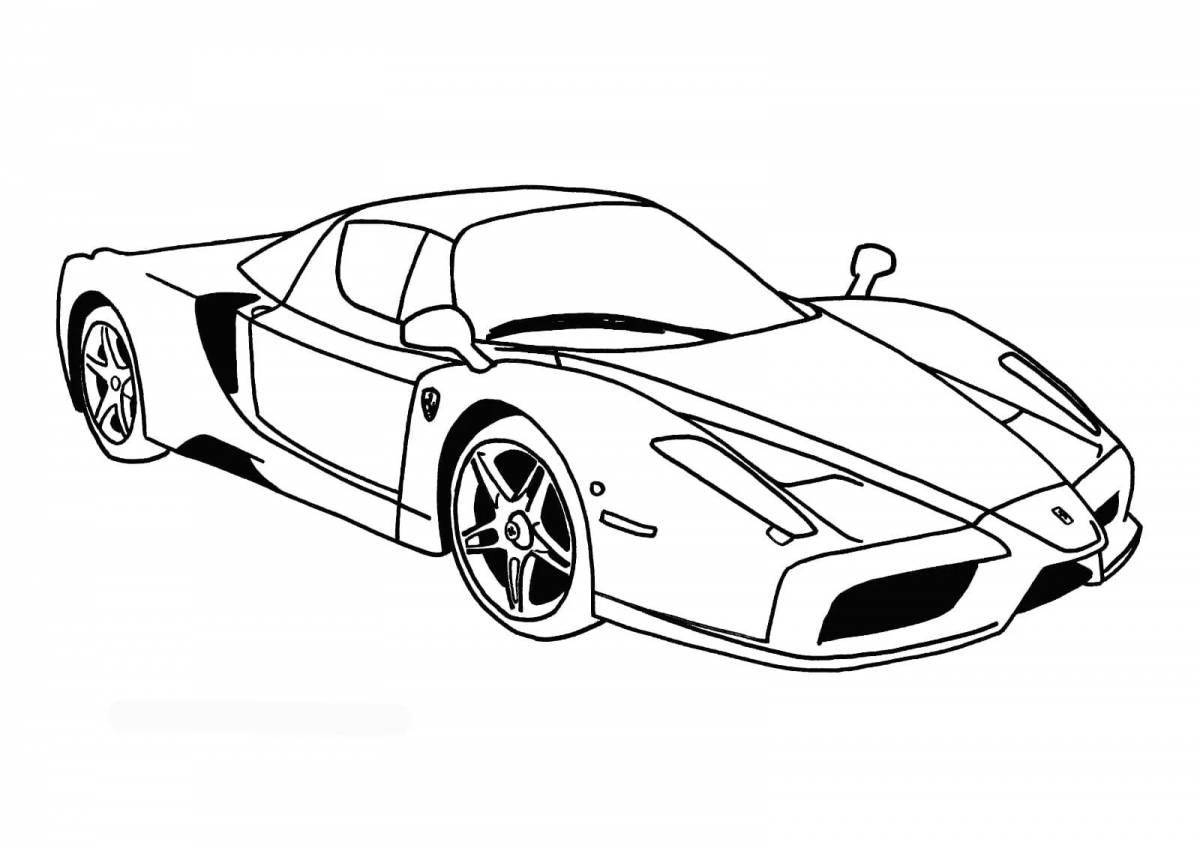 Coloring page with amazing speed car