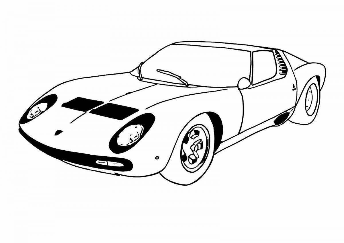 Coloring page majestic fast car