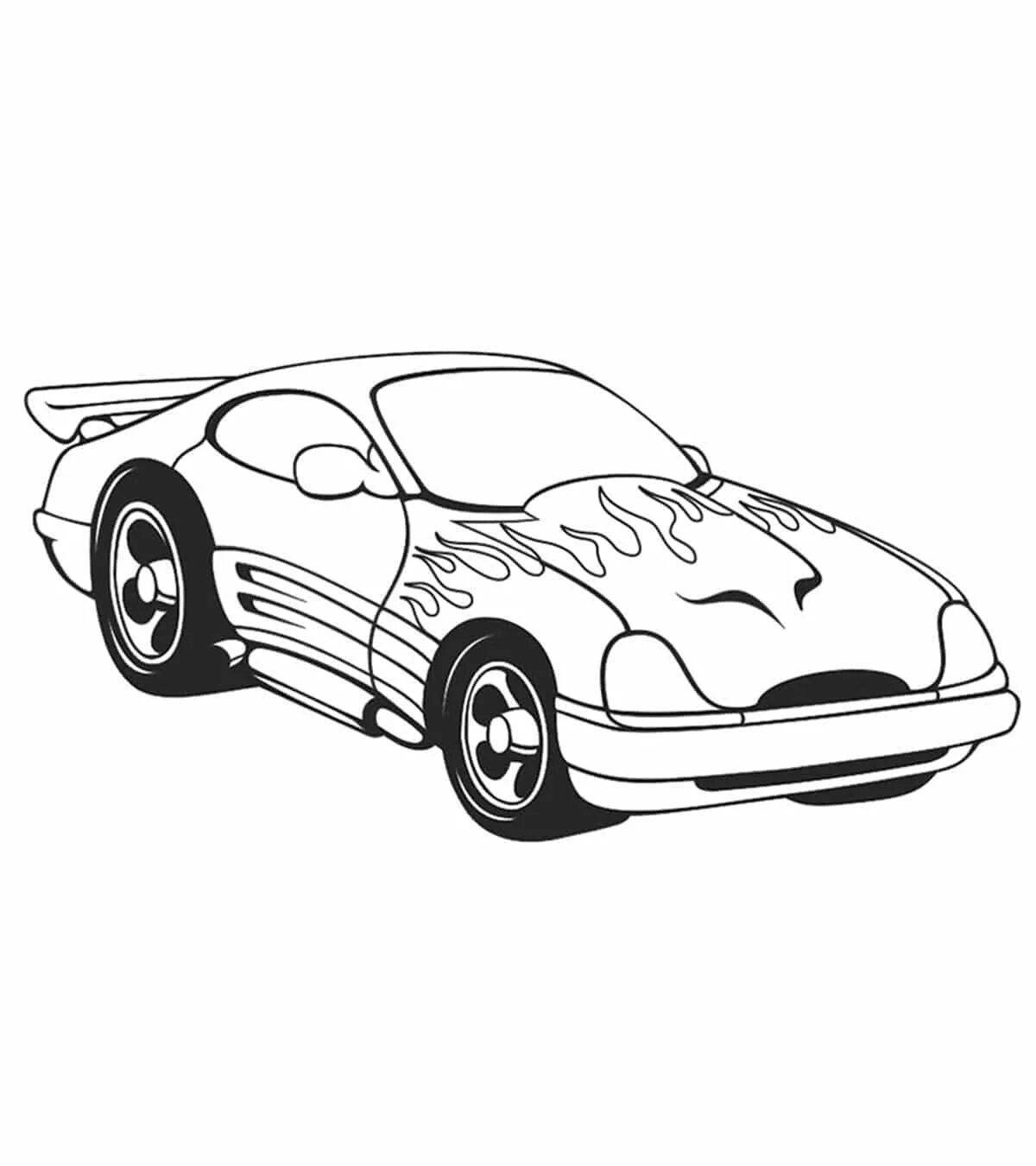 Exquisite speed car coloring page