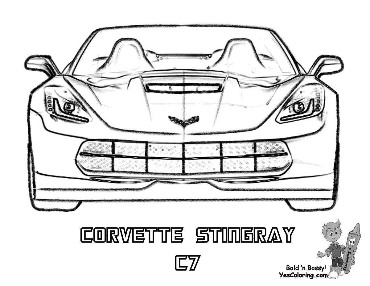 Coloring page shiny Chevrolet Corvette