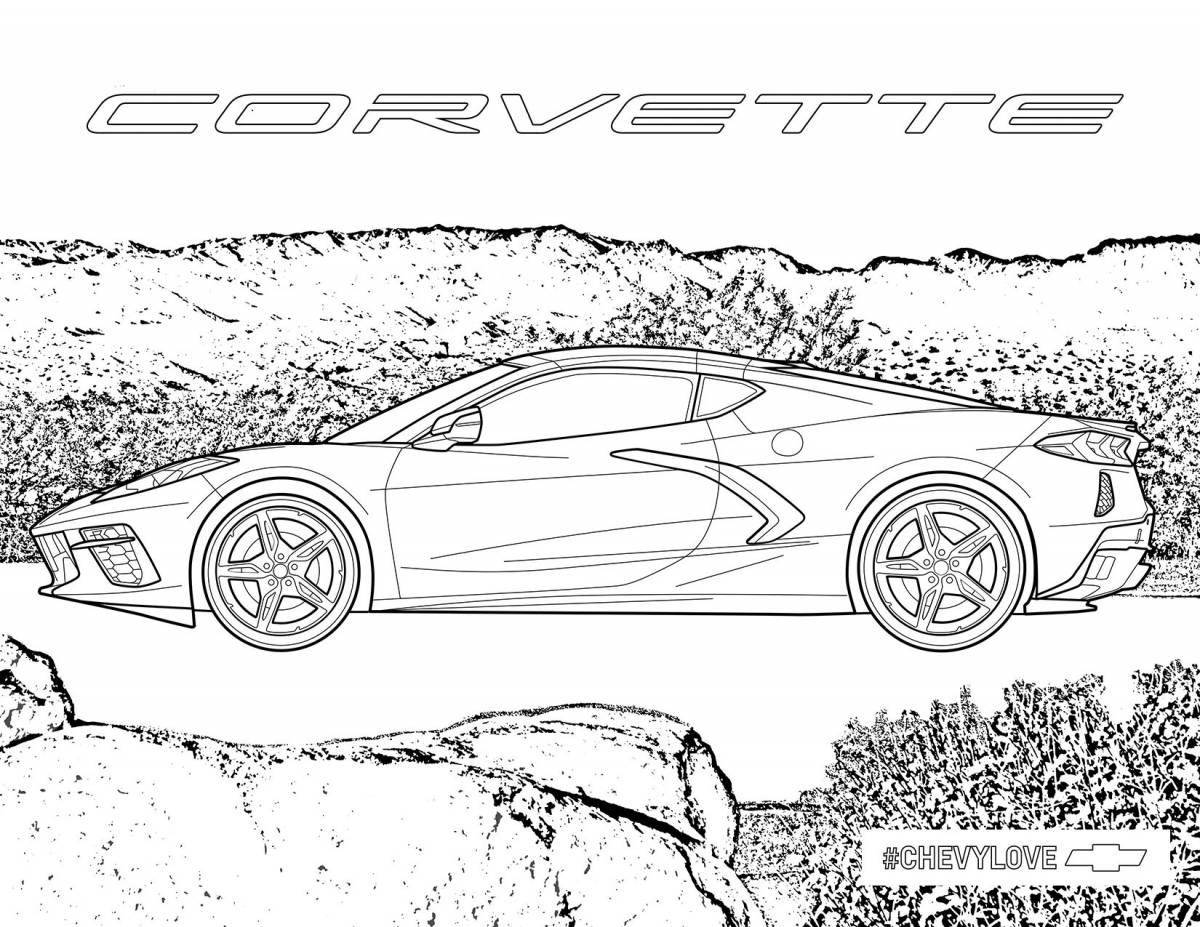 Картина (не раскраска) HolstArt Chevrolet Corvette 91x55см арт.HAS-244