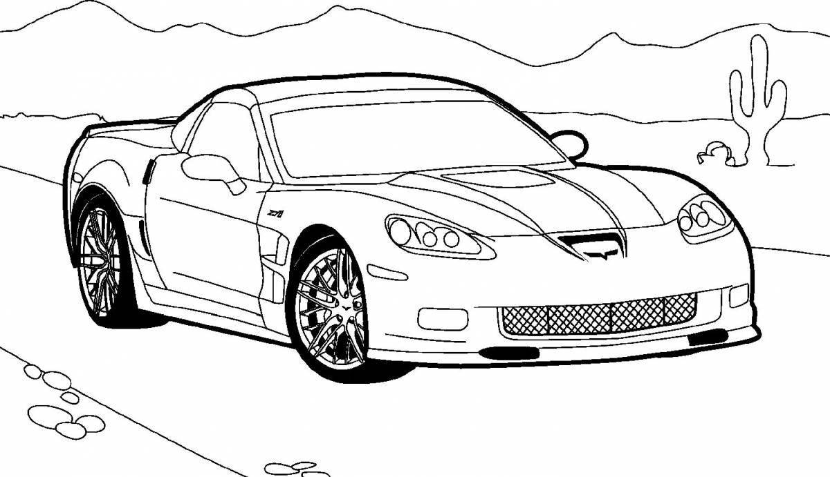 Coloring page elegant chevrolet corvette