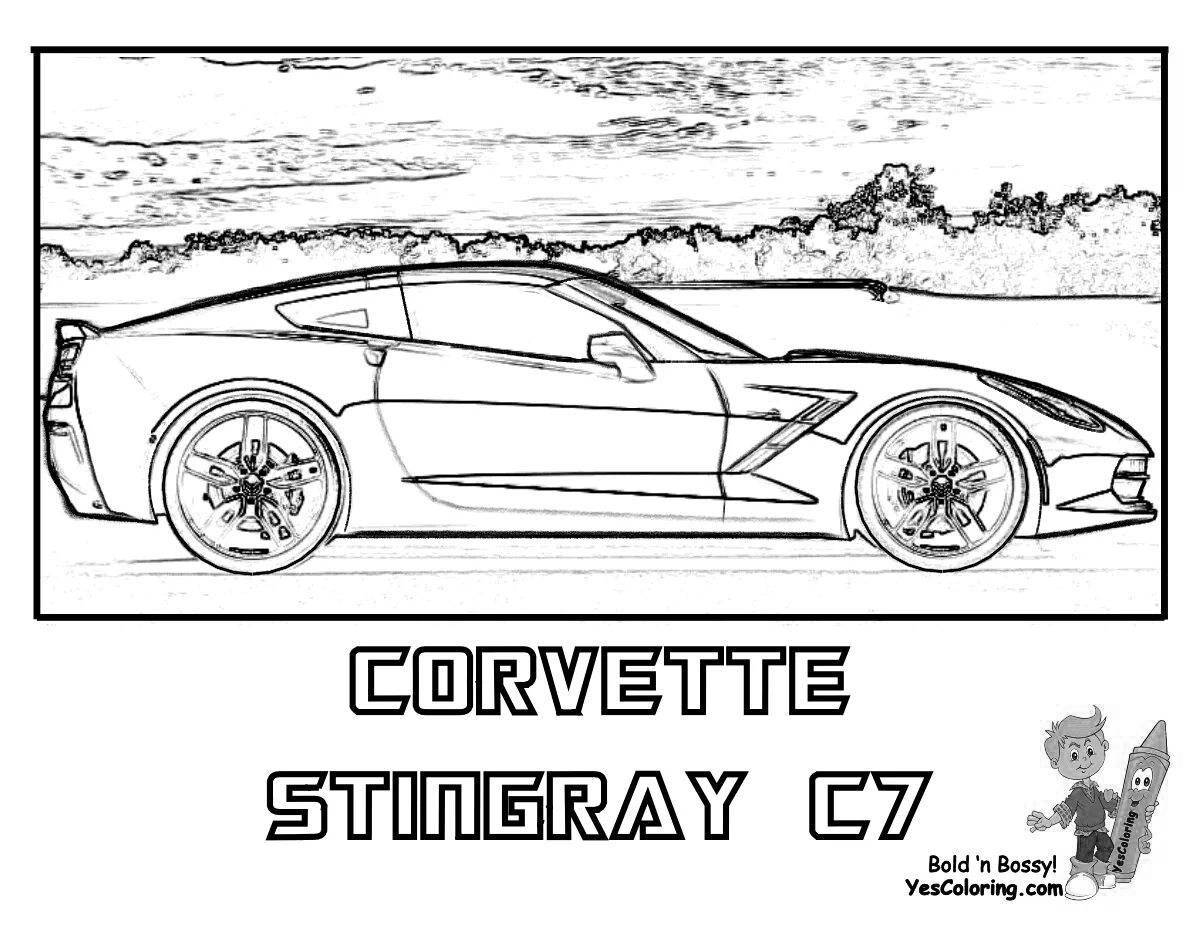 Grand Chevrolet Corvette Coloring Page