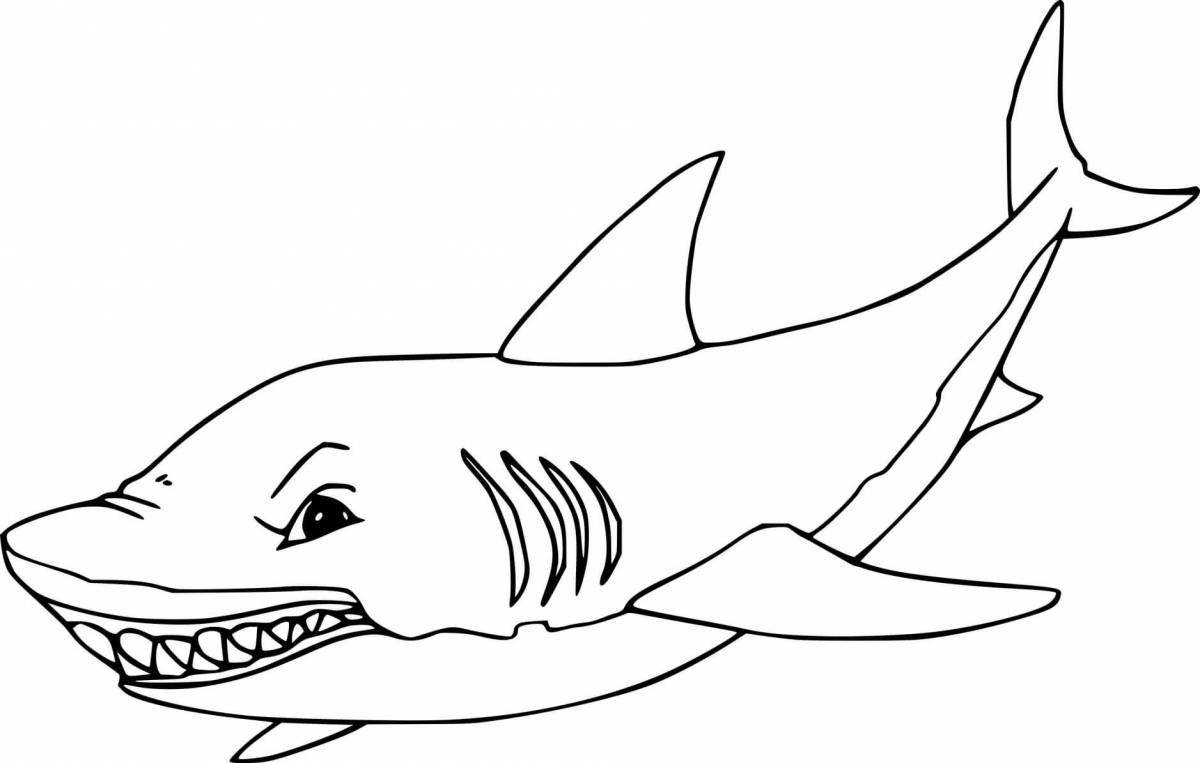 Great tiger shark coloring page