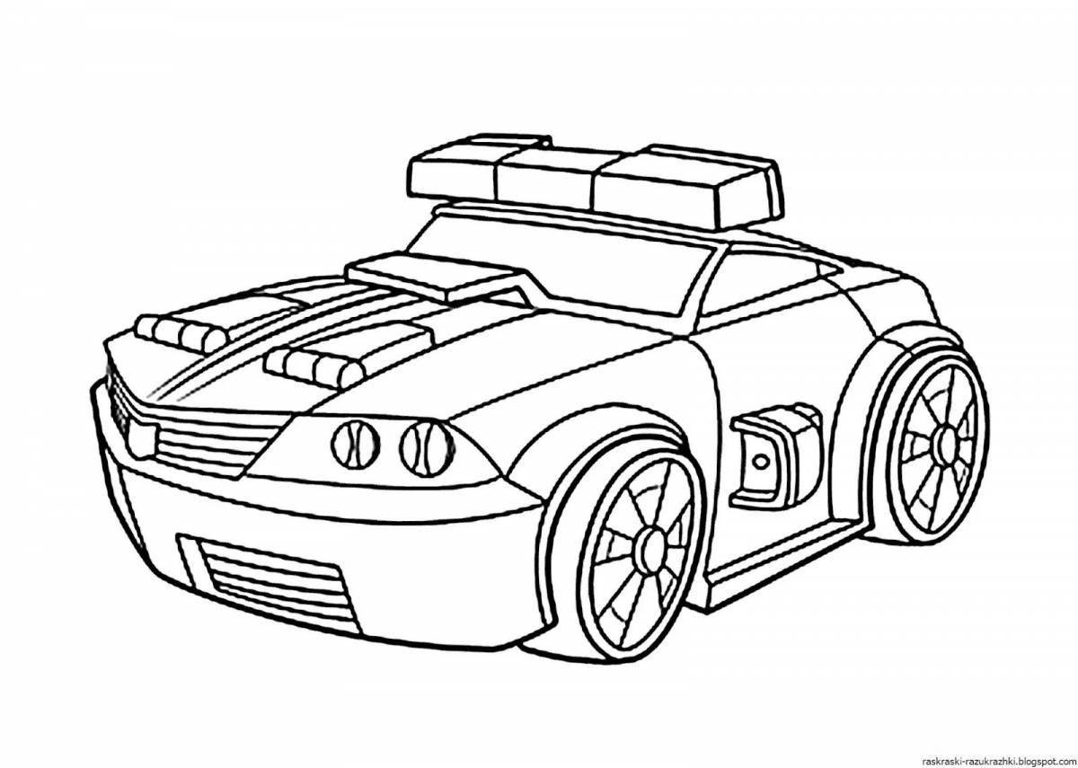 Playful robot car coloring page
