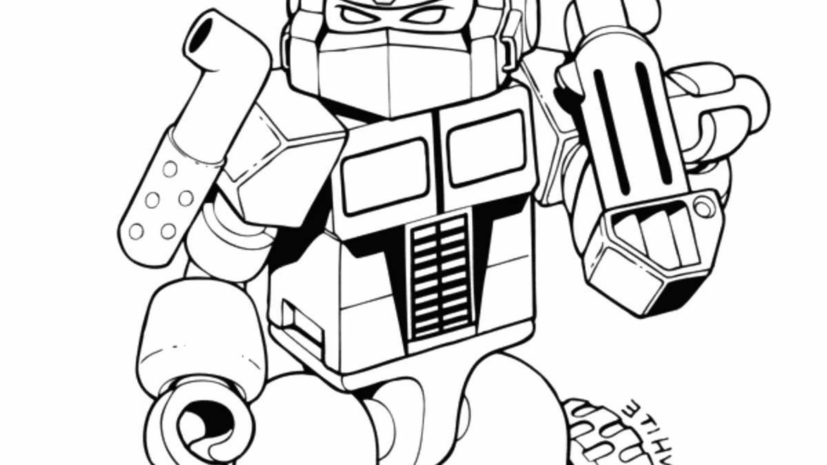 Gorgeous robot cars coloring page