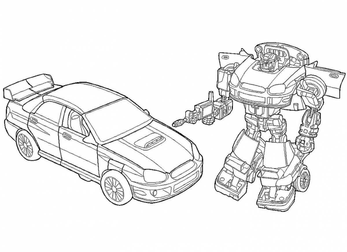 Coloring dazzling cars robots