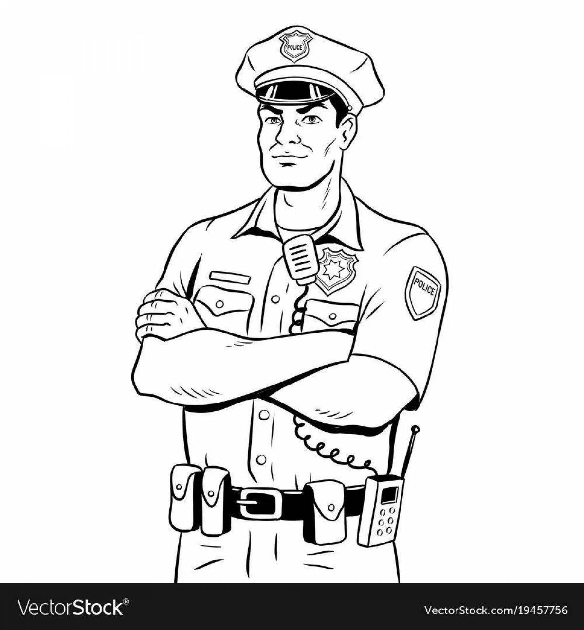 Coloring book amazing police profession