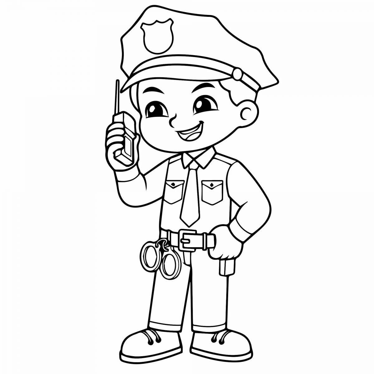 Раскраски для детей профессии милиционер