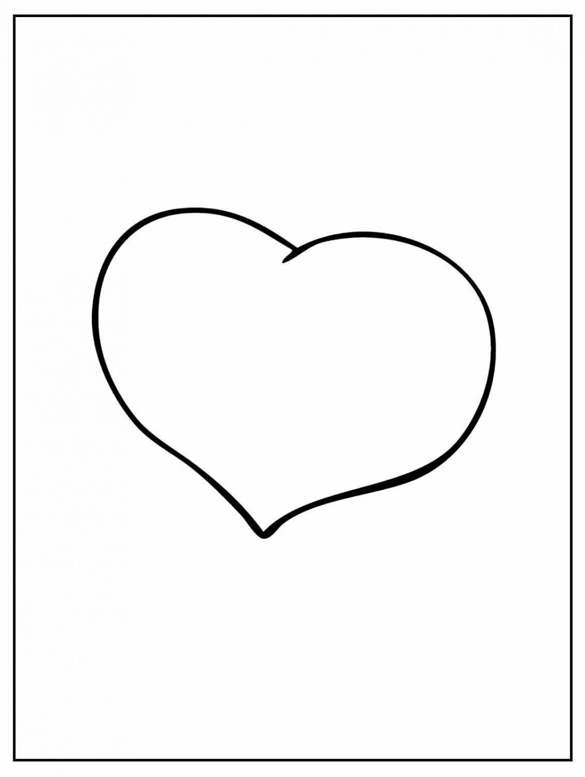 Colorful little heart coloring page