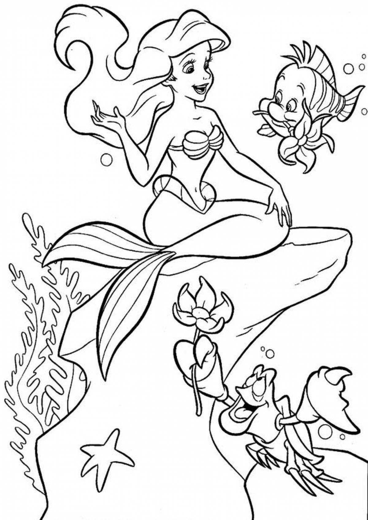 Awesome disney little mermaid coloring book