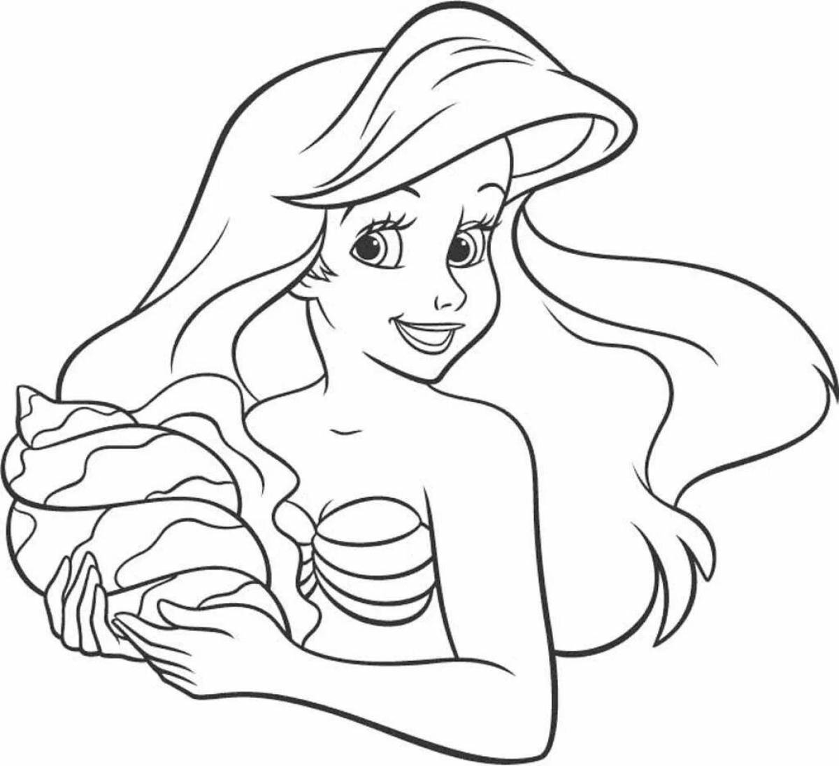 Disney cute little mermaid coloring book