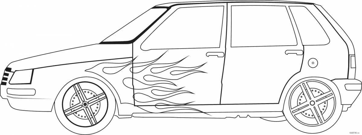 Fun car four coloring book