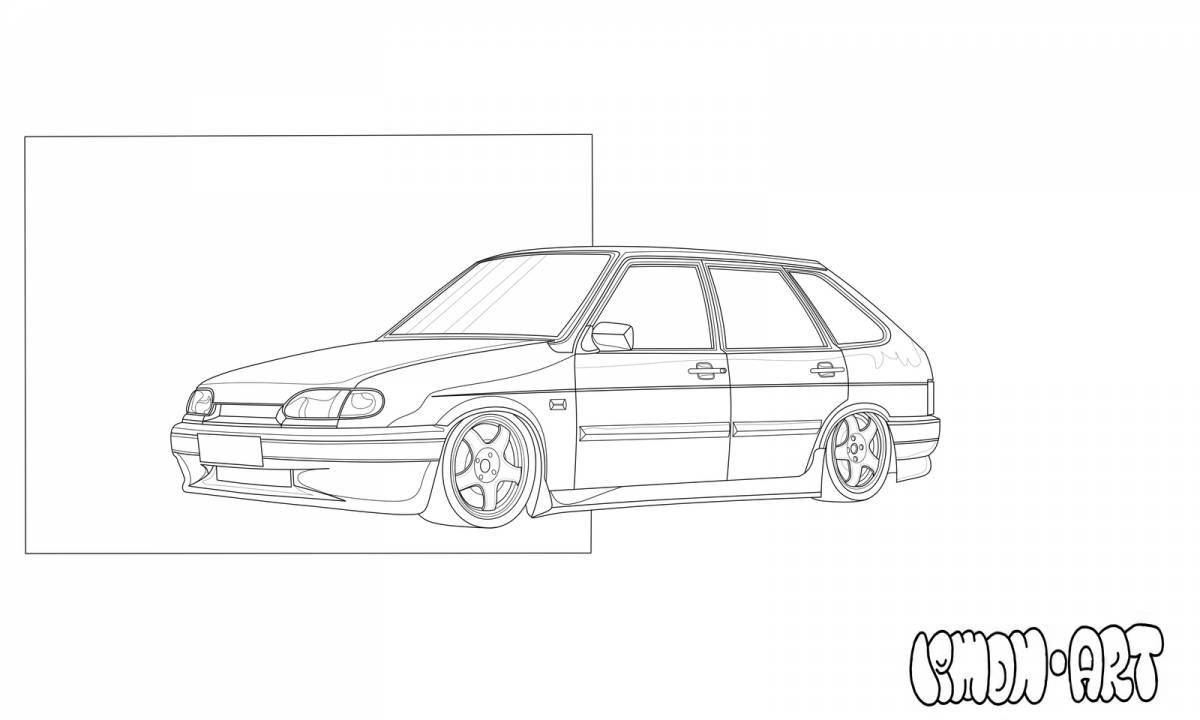 Coloring car chetyrka color-explosion