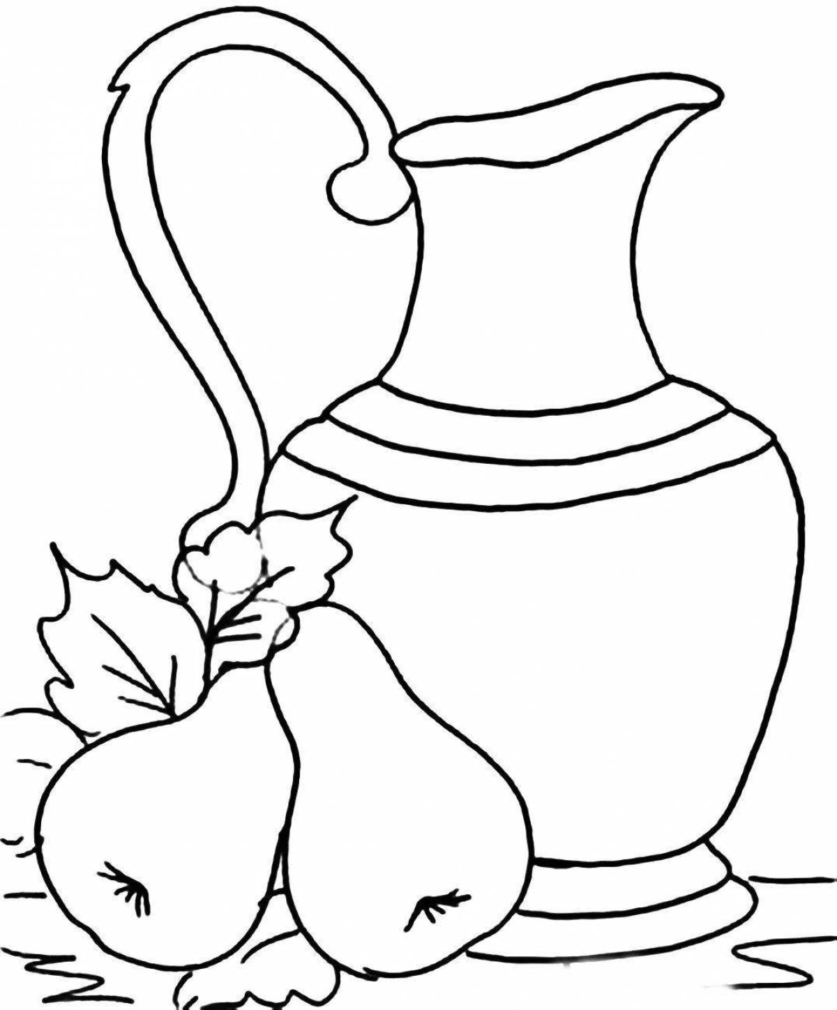 Coloring book cheerful still life
