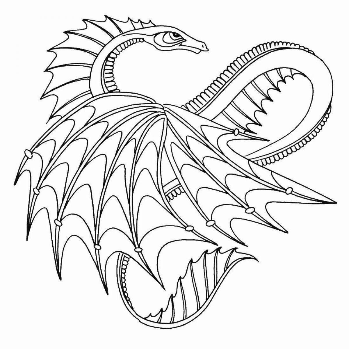 Glorious water dragon coloring page