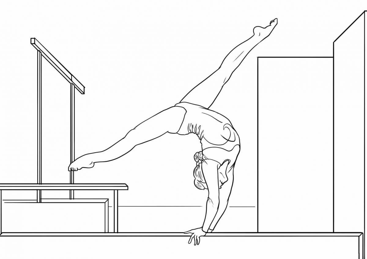 Colorful gymnastics coloring page