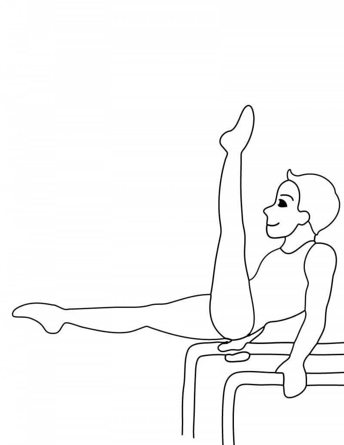 Charming gymnastic coloring book