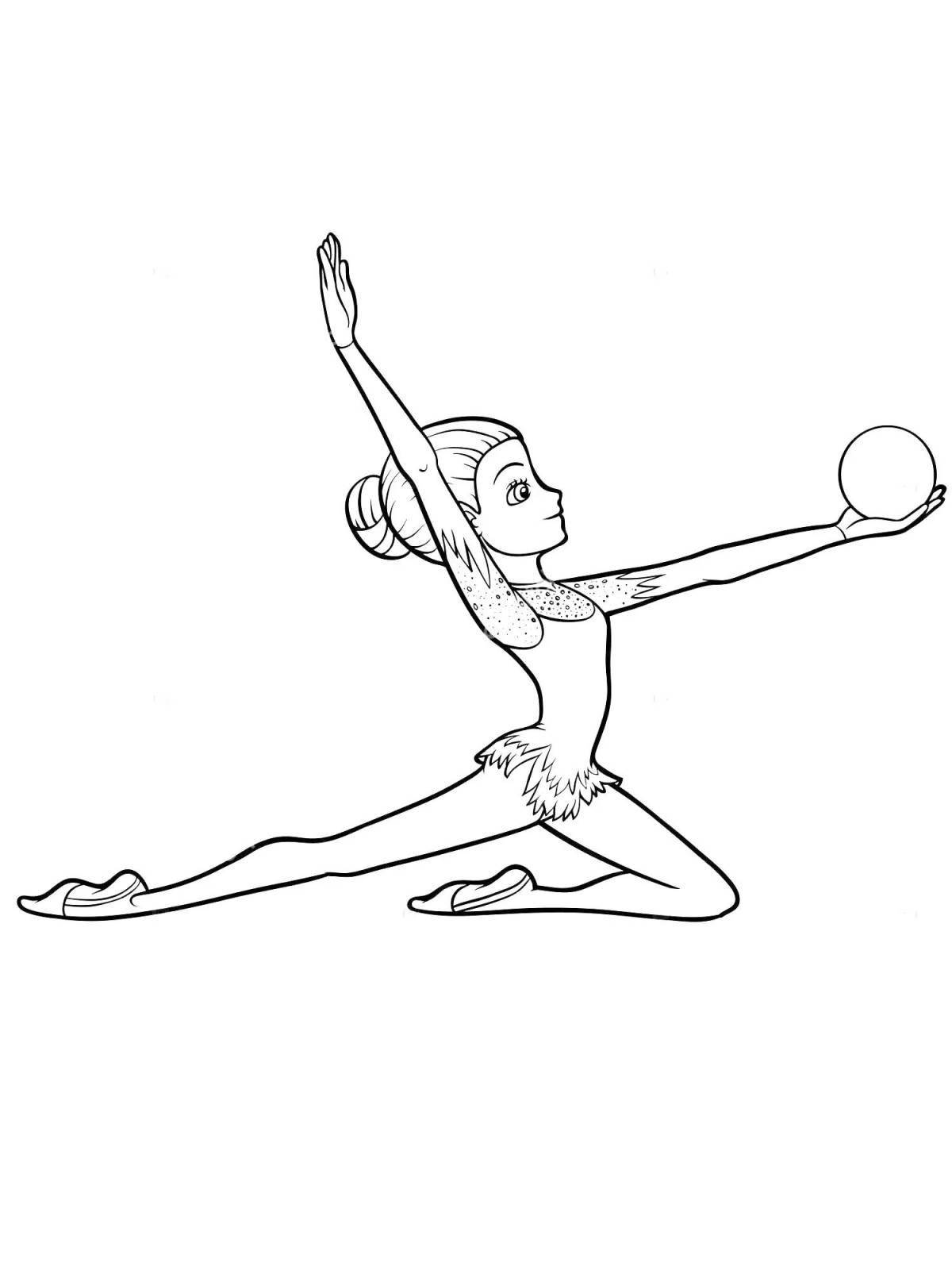 Coloring book inviting gymnastics