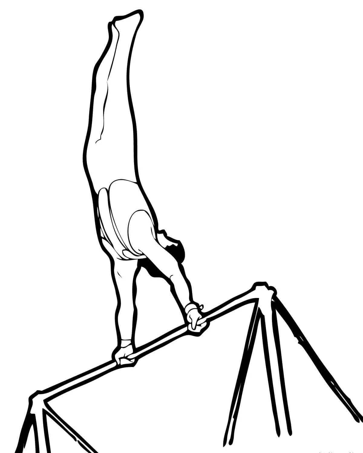 Dynamic gymnastics coloring page