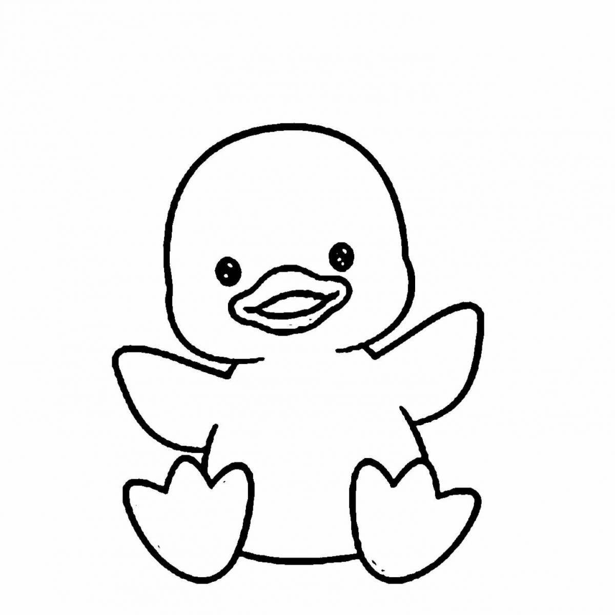 Coloring book joyful duck