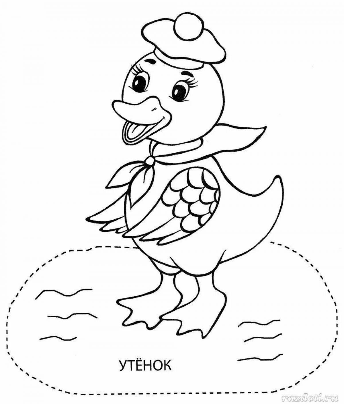 Soft duck coloring page