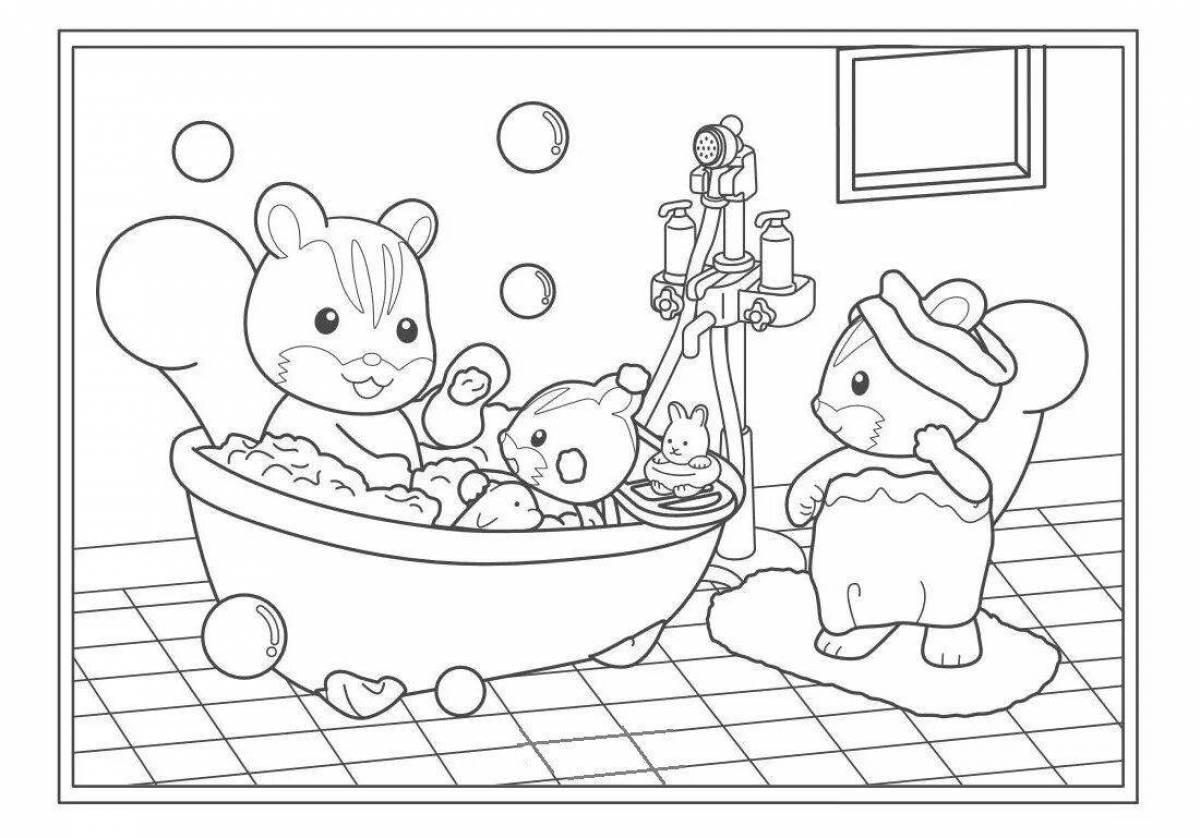 Adorable sylvan families coloring page