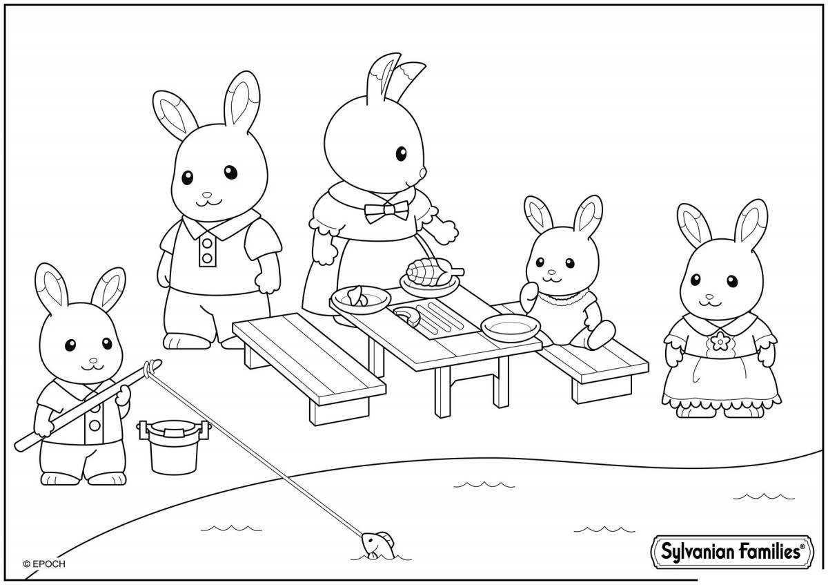 Glorious sylvan families coloring page