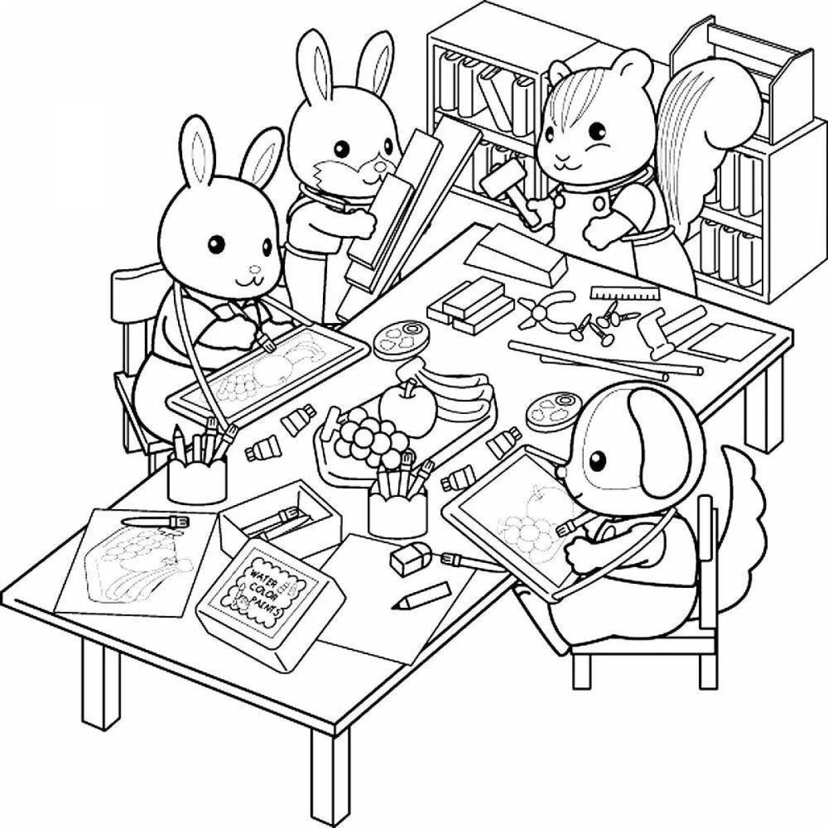 Coloring book gorgeous sylvan families