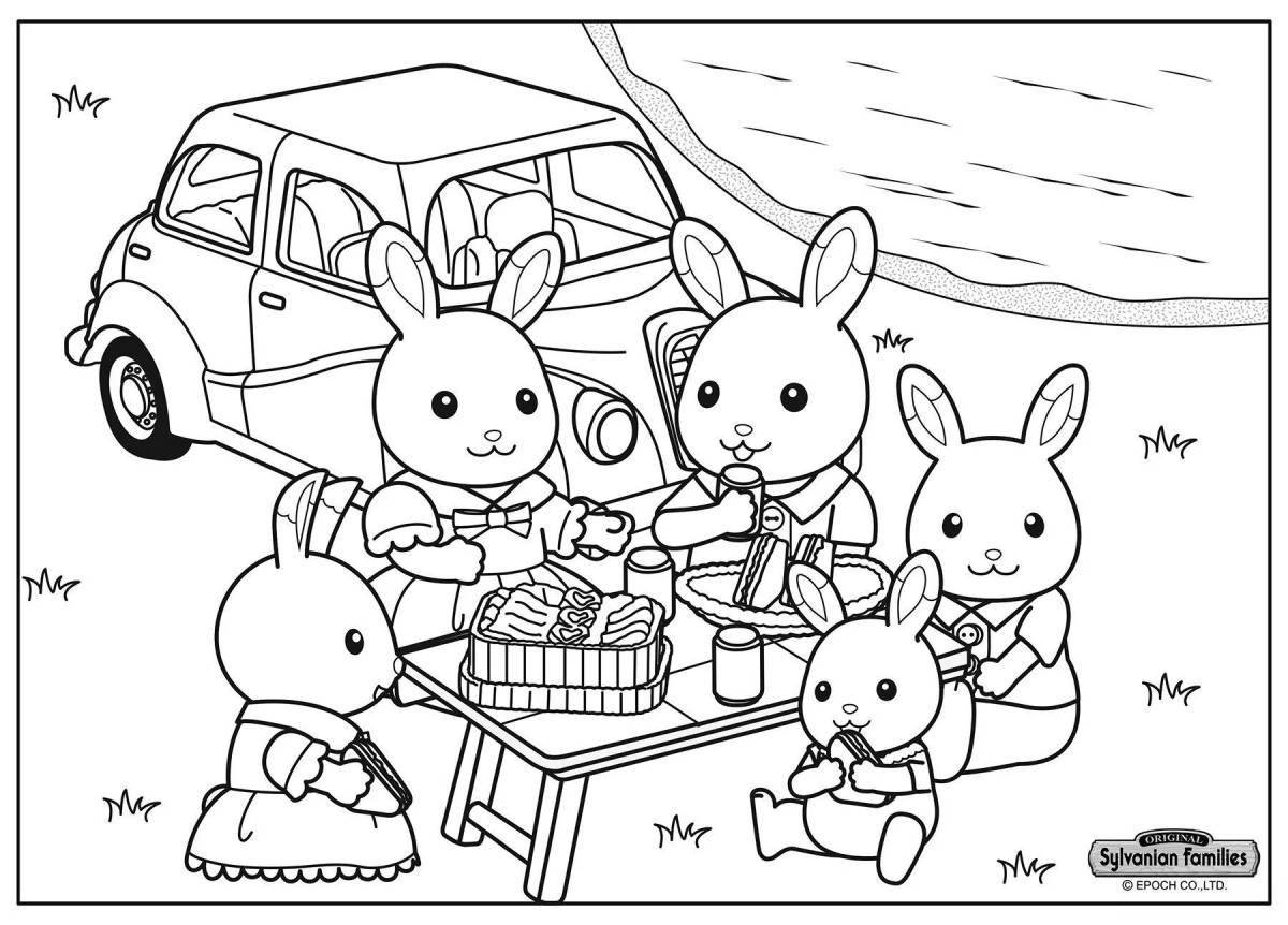 Coloring book shiny sylvan families
