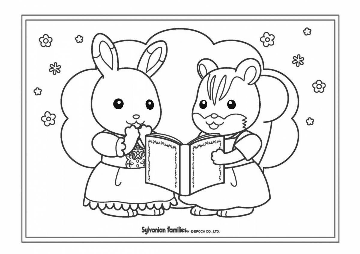 Radiant sylvanian families coloring page