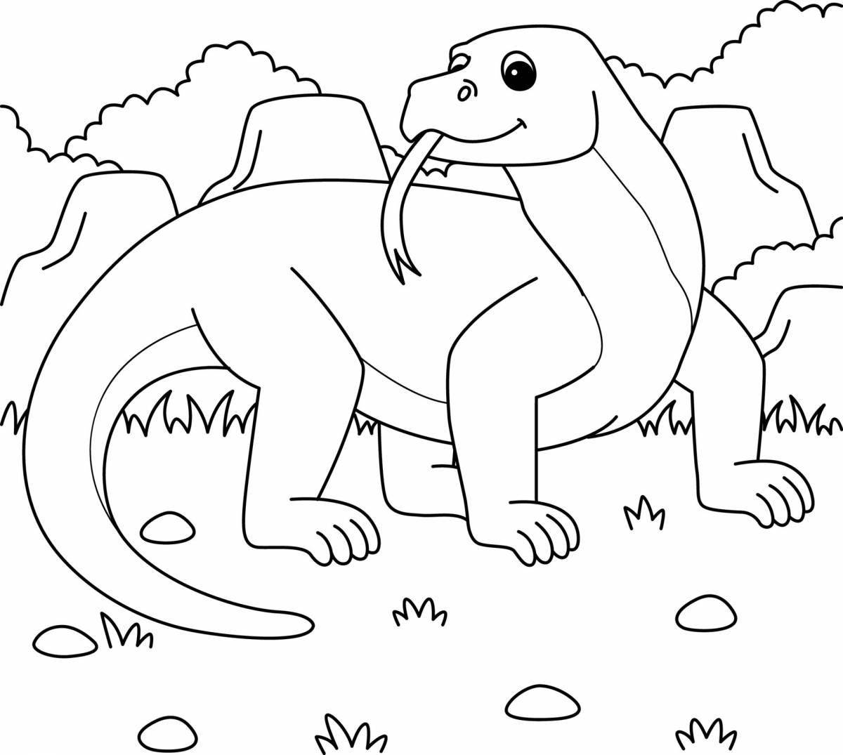 Komodo dragon coloring page