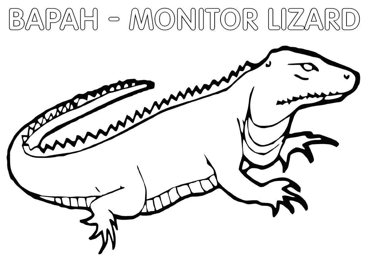 Impressive komodo dragon coloring page