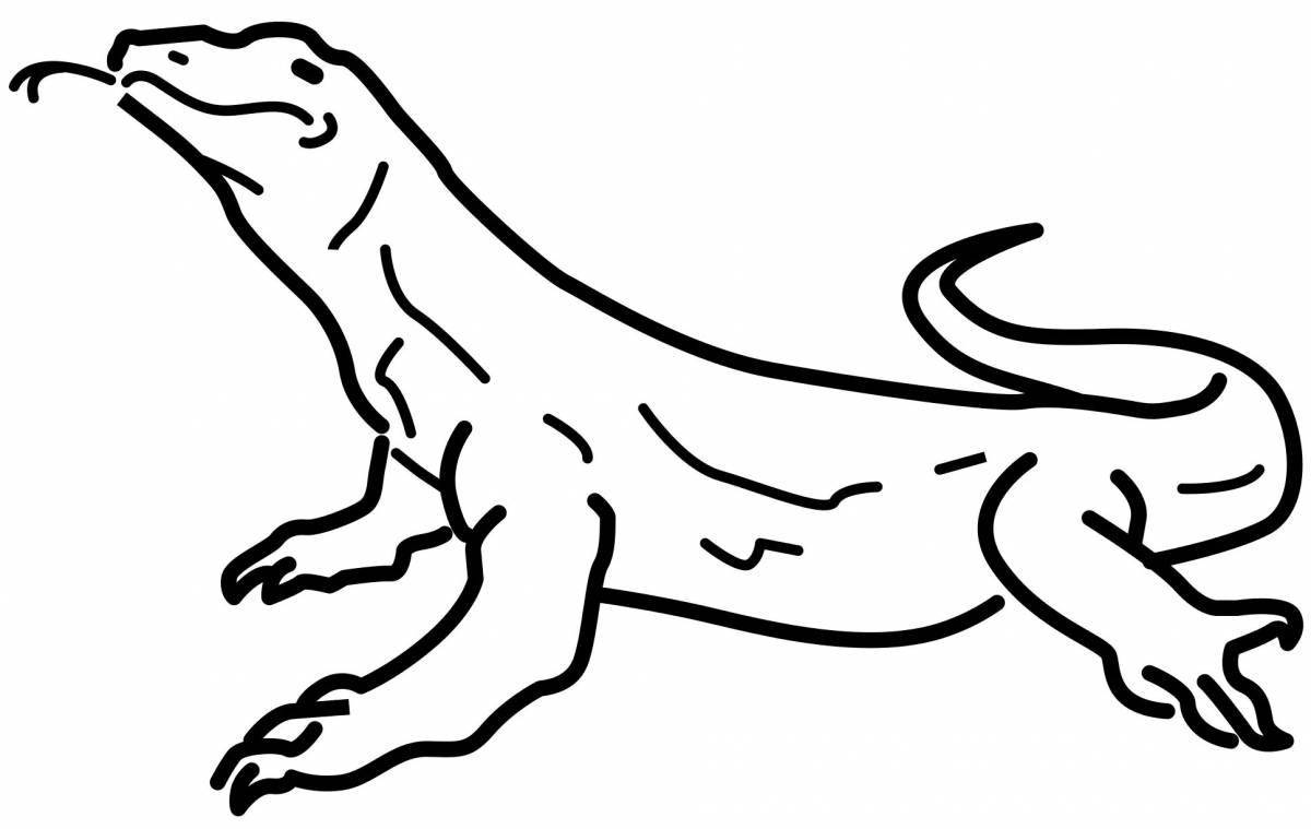 Amazing komodo dragon coloring page