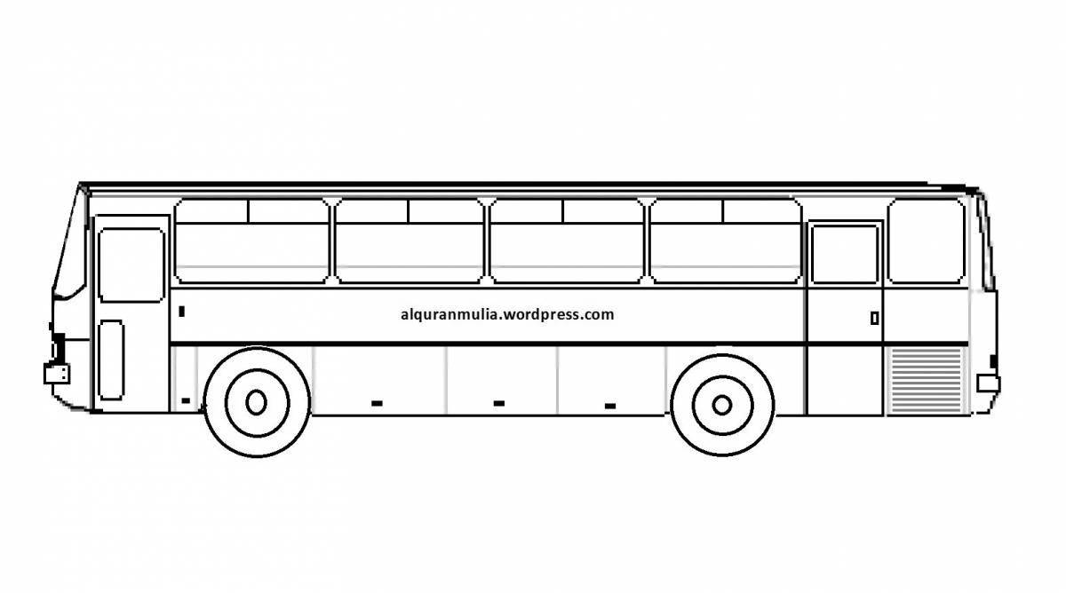 Раскраска яркий автобус икарус