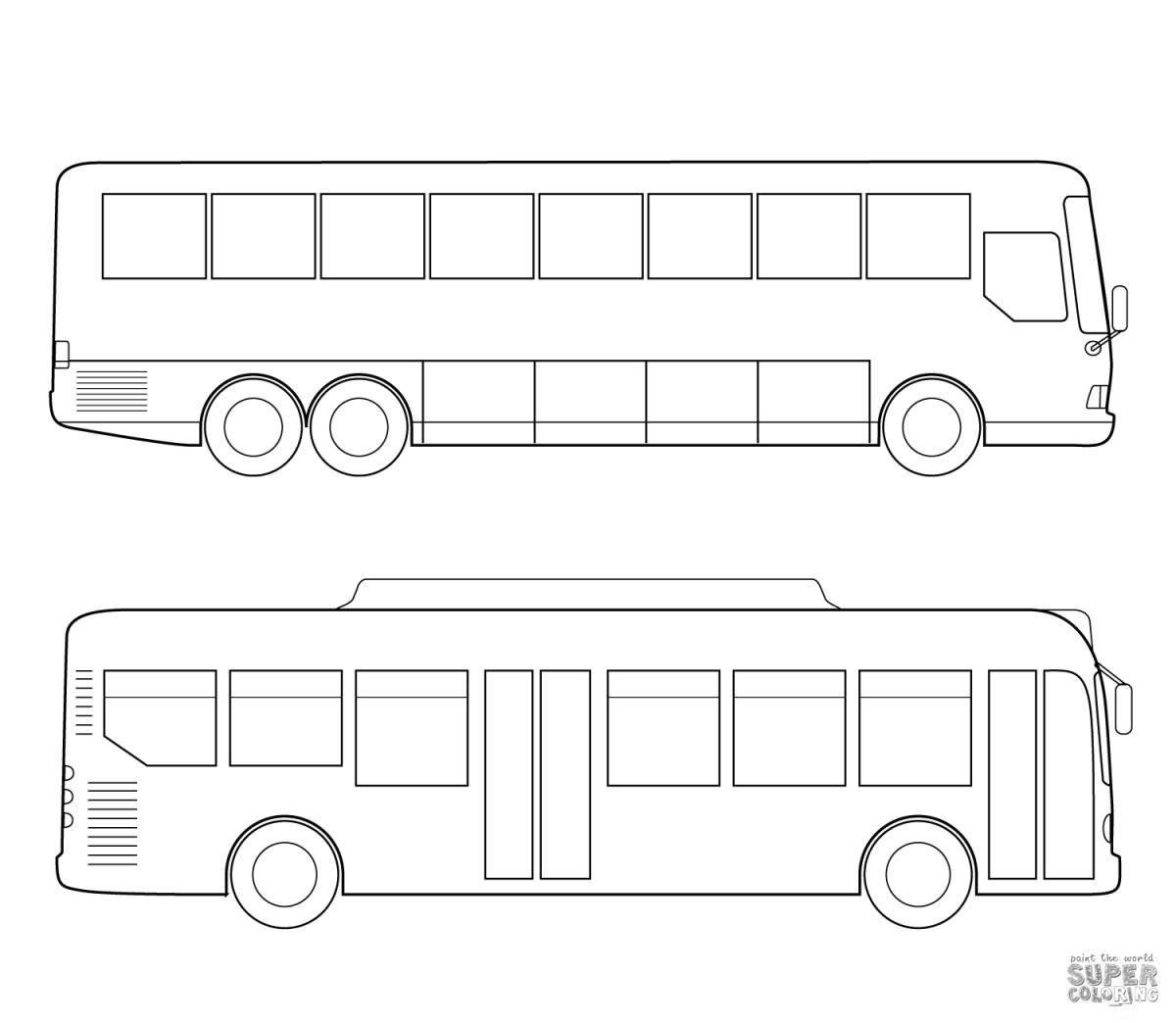 Игривая страница раскраски автобуса ikarus