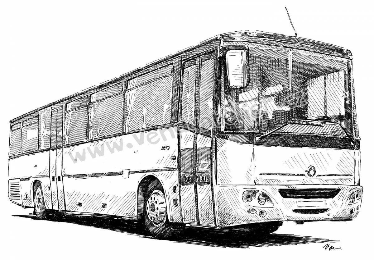 Великолепный автобус икарус раскраска