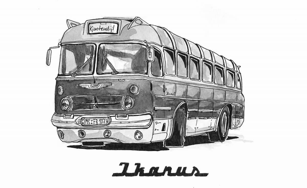 Восхитительный автобус икарус раскраска