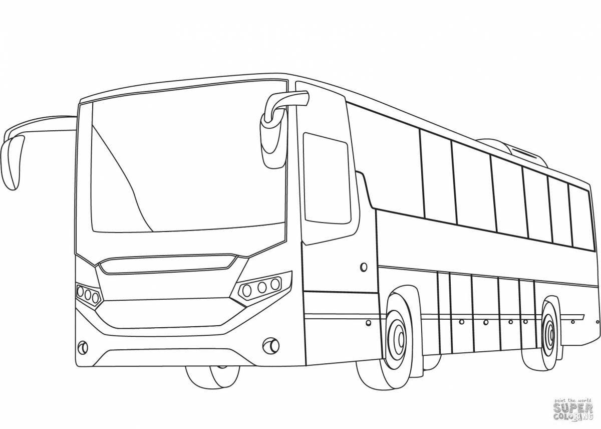 Раскраска очаровательный автобус икарус