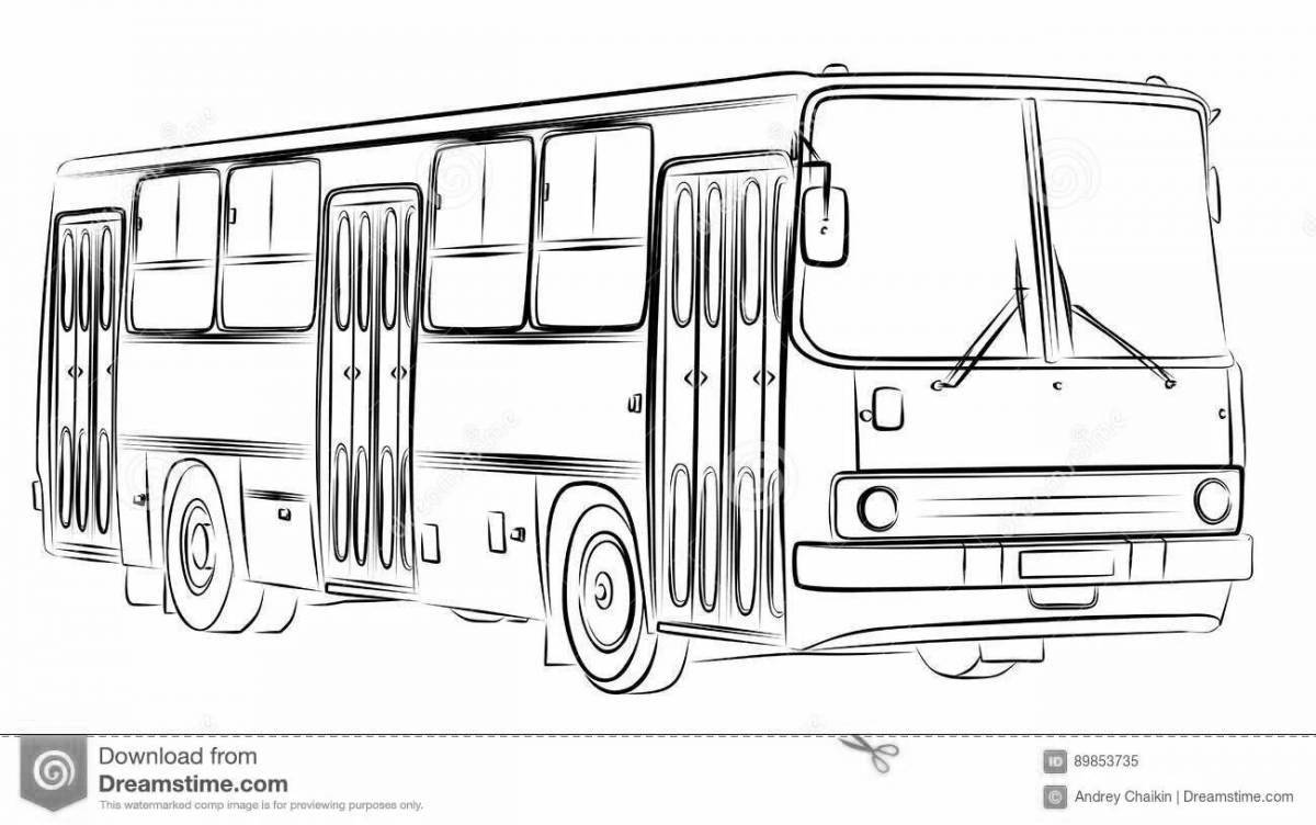 Выдающийся автобус ikarus раскраска