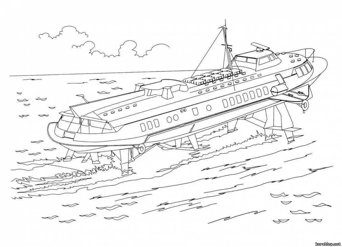 Fine military boat coloring page