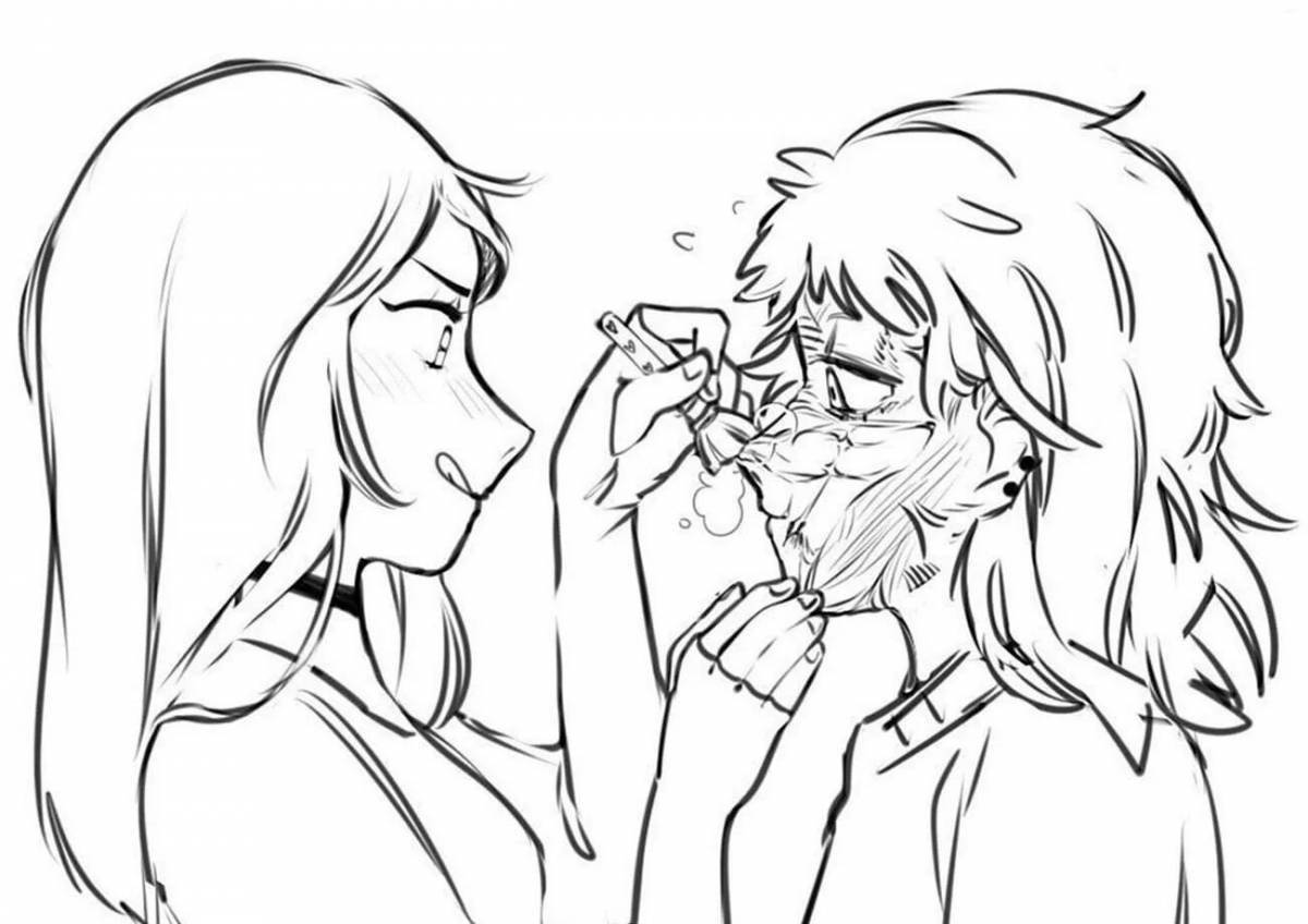 Coloring funny sally face